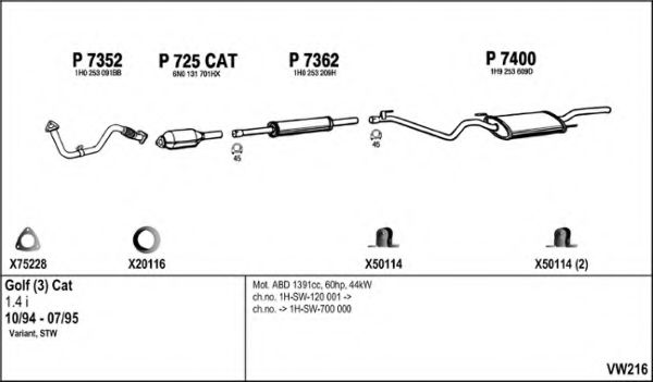 VW216 FENNO Exhaust System Exhaust System