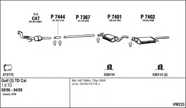 VW233 FENNO Exhaust System Exhaust System