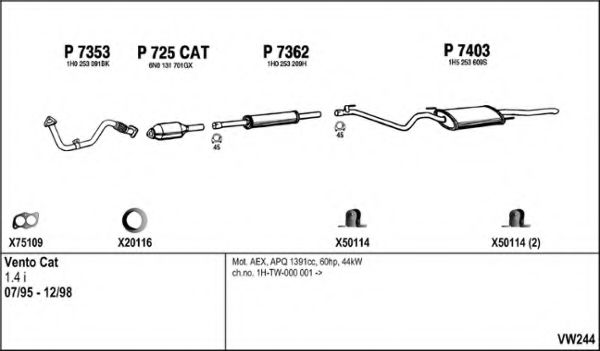 VW244 FENNO Exhaust System Exhaust System
