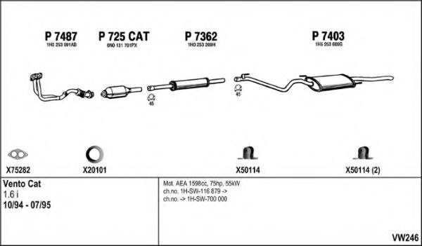 VW246 FENNO Exhaust System Exhaust System