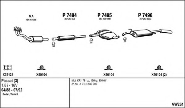VW261 FENNO Exhaust System Exhaust System