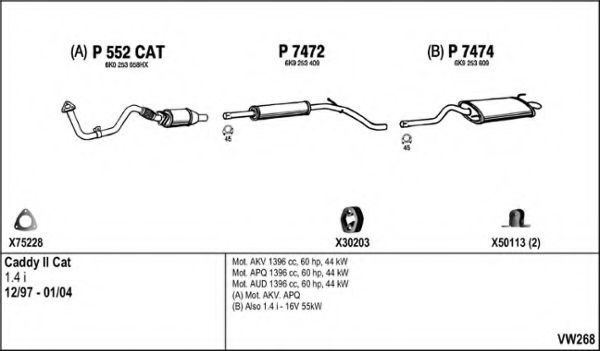 VW268 FENNO Exhaust System Exhaust System