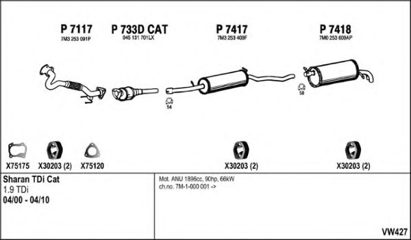 VW427 FENNO Exhaust System Exhaust System