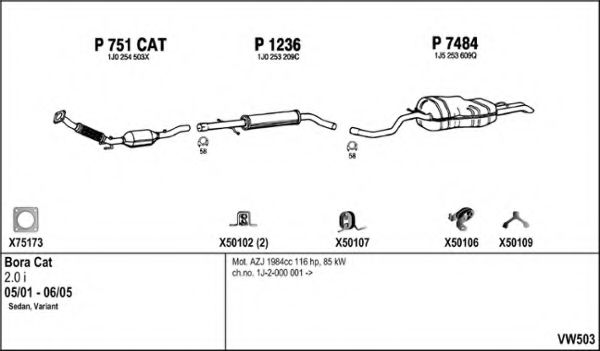 VW503 FENNO Exhaust System Exhaust System
