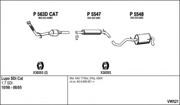 VW521 FENNO Exhaust System Exhaust System
