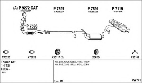 VW741 FENNO Exhaust System Exhaust System