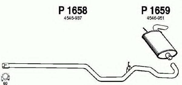 P1658 FENNO Exhaust System Exhaust Pipe