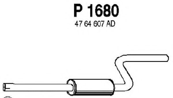 P1680 FENNO Система выпуска ОГ Средний глушитель выхлопных газов