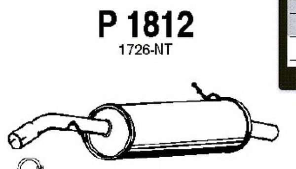 P1812 FENNO Система выпуска ОГ Глушитель выхлопных газов конечный