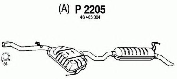 P2205 FENNO Система выпуска ОГ Глушитель выхлопных газов конечный