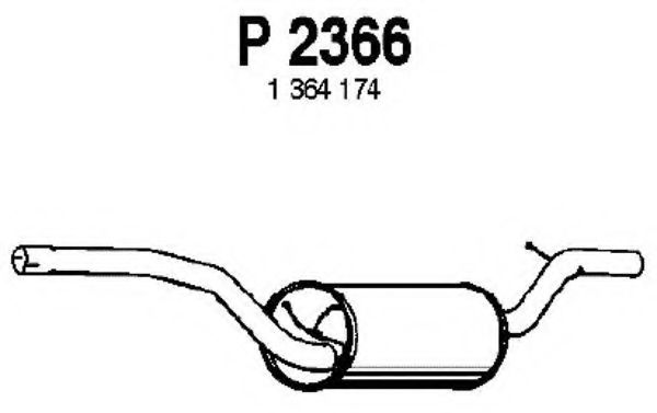 P2366 FENNO Exhaust System End Silencer