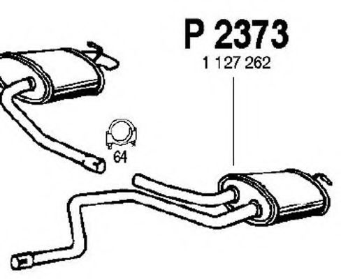 P2373 FENNO Exhaust System Middle Silencer