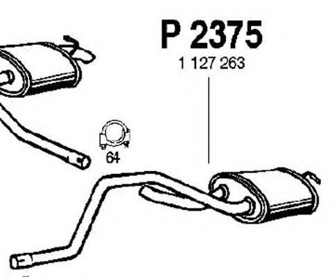 P2375 FENNO Exhaust System Middle Silencer