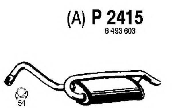 P2415 FENNO Exhaust System End Silencer