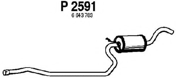 P2591 FENNO Exhaust System Middle Silencer