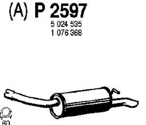P2597 FENNO Exhaust System End Silencer