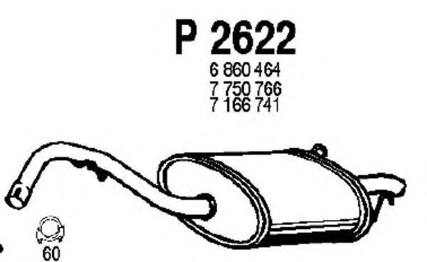P2622 FENNO Exhaust System End Silencer
