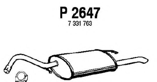 P2647 FENNO Система выпуска ОГ Глушитель выхлопных газов конечный