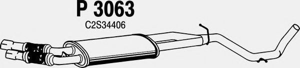 P3063 FENNO Abgasanlage Mittelschalldämpfer