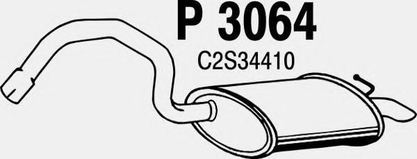 P3064 FENNO Система выпуска ОГ Глушитель выхлопных газов конечный