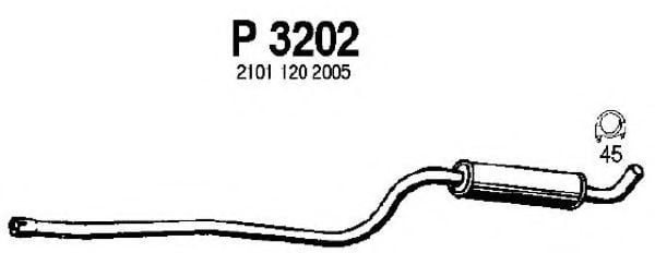 P3202 FENNO Exhaust System Middle Silencer