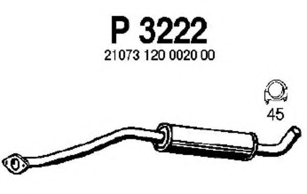 P3222 FENNO Exhaust System Middle Silencer