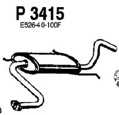 P3415 FENNO Система выпуска ОГ Глушитель выхлопных газов конечный