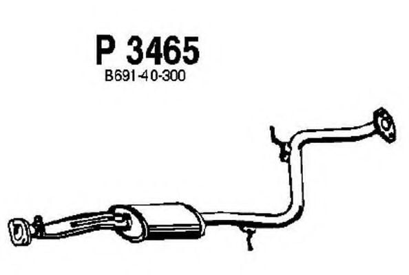 P3465 FENNO Exhaust System Middle Silencer