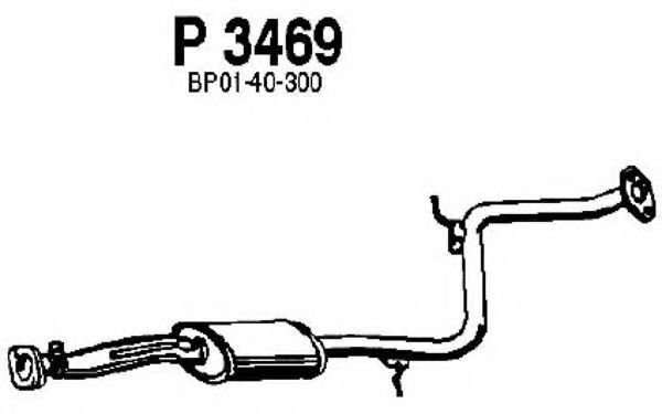 P3469 FENNO Exhaust System Middle Silencer