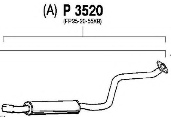P3520 FENNO Система выпуска ОГ Средний глушитель выхлопных газов
