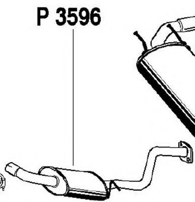 P3596 FENNO Exhaust System Middle Silencer