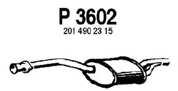P3602 FENNO Exhaust System Middle Silencer
