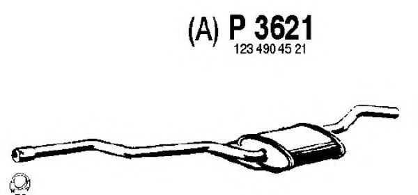P3621 FENNO Exhaust System Middle Silencer