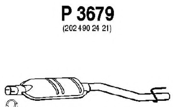 P3679 FENNO Exhaust System Middle Silencer