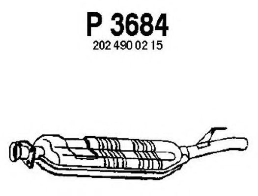 P3684 FENNO Exhaust System Middle Silencer