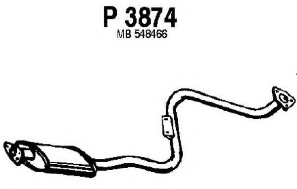 P3874 FENNO Exhaust System Middle Silencer