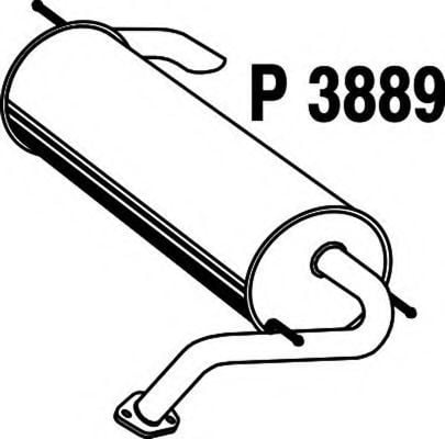 P3889 FENNO Exhaust System End Silencer