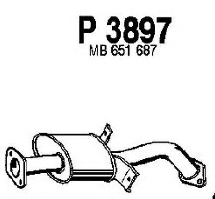 P3897 FENNO Exhaust System Front Silencer