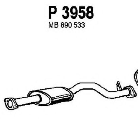 P3958 FENNO Exhaust System Middle Silencer
