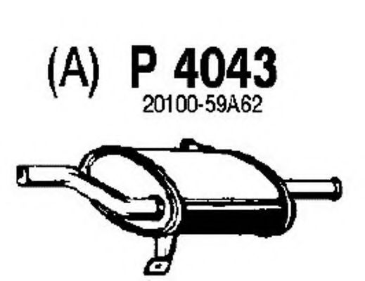 P4043 FENNO Exhaust System End Silencer
