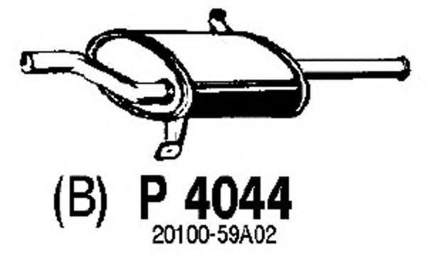P4044 FENNO Exhaust System End Silencer