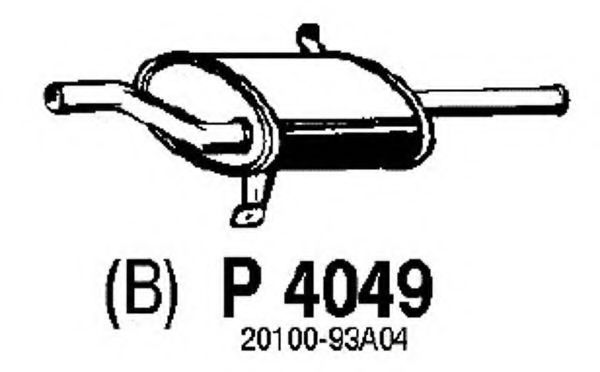 P4049 FENNO Система выпуска ОГ Глушитель выхлопных газов конечный