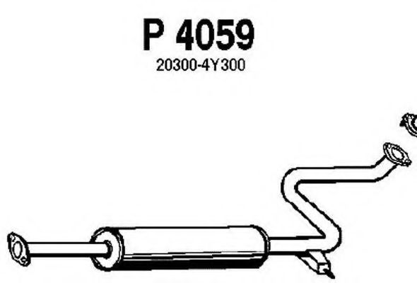 P4059 FENNO Exhaust System Middle Silencer