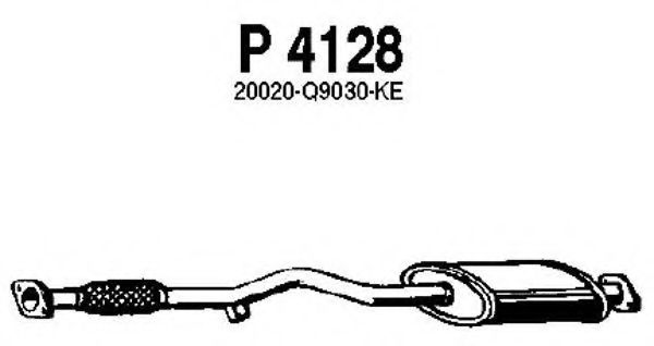 P4128 FENNO Exhaust System Middle Silencer