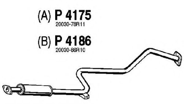 P4175 FENNO Exhaust System Front Silencer