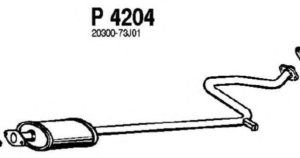 P4204 FENNO Exhaust System Middle Silencer