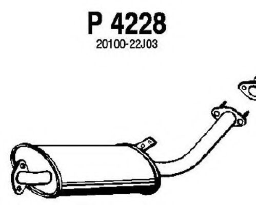 P4228 FENNO Exhaust System Middle Silencer
