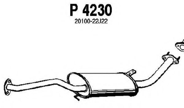 P4230 FENNO Abgasanlage Mittelschalldämpfer