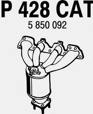 P428CAT FENNO Exhaust System Manifold Catalytic Converter