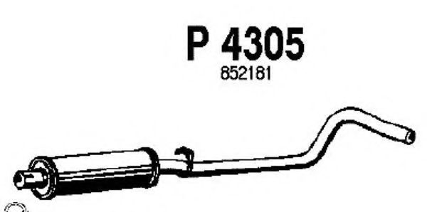 P4305 FENNO Exhaust System Middle Silencer